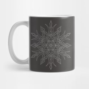 SYM STAR-TRIBAL- SNOWFLAKE DESIGN WHITE OUTLINE-TEEPUBLIC Mug